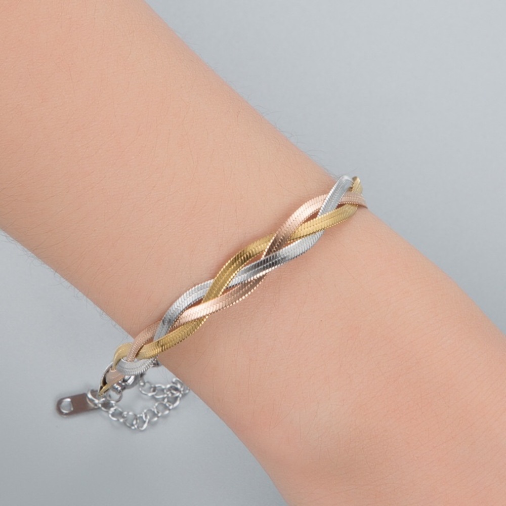 🌺Three-color Stainless Steel Snake Bone Bracelet 🌺